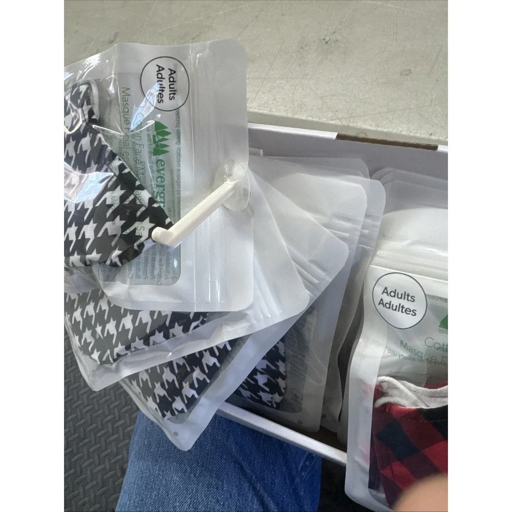 3-Ply Washable Face Masks-36 Masks-evergreen Adult‎ 4 Designs 9 Of Each Cotton